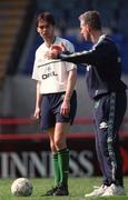 27 April 1999; Gary Breen, left, in conversation with Republic of Ireland manager Mick McCarthy during a Republic of Ireland Training Session at Lansdowne Road in Dublin. Photo by Ray McManus/Sportsfile