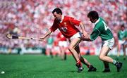5 July 1992; Ger Fitzgerald of Cork in action against Anthony O'Riordan of Limerick during the Munster Senior Hurling Championship Final match between Cork and Limerick at Pairc Ui Chaoimh in Cork. Photo by Ray McManus/Sportsfile