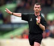 25 April 1999; Referee Pat McEneaney during the Church & General National Football League Division 1 Semi-Final match between Cork and Meath at Croke Park in Dublin. Photo by Ray McManus/Sportsfile
