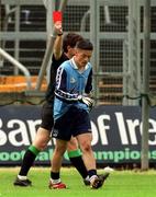 9 May 1999; Jason Sherlock of Dublin walks away after being shown a red card by referee Brian White during the Church & General National Football League Final between Cork and Dublin at Páirc U’ Chaoimh in Cork. Photo by Ray McManus/Sportsfile