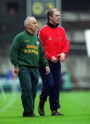 25 April 1999;  Meath manager Sean Boylan, left, and Cork manager Larry Tompkins during the Church & General National Football League Division 1 Semi-Final match between Cork and Meath at Croke Park in Dublin. Photo by Ray McManus/Sportsfile