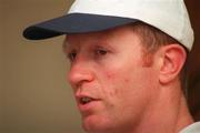 13 May 1999; Boxer Steve Collins during a press conference at Dublin Airport in Dublin. Photo by David Maher/Sportsfile