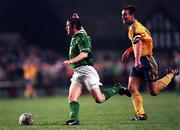 28 April 1999; Robbie Keane of Republic of Ireland in action against Patrick Andersson of Sweden during the International friendly match between Republic of Ireland and Sweden at Lansdowne Road in Dublin. Photo by Ray Lohan/Sportsfile