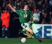 28 April 1999; Robbie Keane of Republic of Ireland during the International friendly match between Republic of Ireland and Sweden at Lansdowne Road in Dublin. Photo By Brendan Moran/Sportsfile