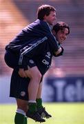 27 April 1999; Stephen Carr, right, and David Connolly during a Republic of Ireland Training Session at Lansdowne Road in Dublin. Photo by Ray McManus/Sportsfile