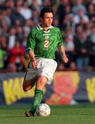 28 April 1999; Stephen Carr of Republic of Ireland during the International friendly match between Republic of Ireland and Sweden at Lansdowne Road in Dublin. Photo By Brendan Moran/Sportsfile