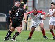 24 September 2005; Rory Best, Ulster, is tackled by Adam Black, Newport Gwent Dragons. Celtic League 2005-2006, Group A, Newport Gwent Dragons v Ulster, Rodney Parade, Newport, Wales. Picture credit; Tim Parfitt / SPORTSFILE