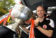 26 September 2005; Peter Canavan pictured on the coach with the Sam Maguire cup prior to the victorious Tyrone team's departure to Tyrone for their homecoming. Citywest Hotel, Dublin. Picture credit; Damien Eagers/ SPORTSFILE