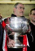 26 September 2005; Tyrone manager Mickey Harte with the Sam Maguire cup, at the victorious Tyrone team's homecoming. Aughnacloy, Co. Tyrone. Picture credit; Oliver McVeigh / SPORTSFILE
