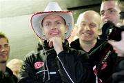 26 September 2005; Peter Canavan in a jovial mood as he enjoys the celebrations at the victorious Tyrone team's homecoming. Aughnacloy, Co. Tyrone. Picture credit; Oliver McVeigh / SPORTSFILE