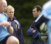 28 September 2005; Michael Cheika, right, head coach, and his assistant David Knox during Leinster Rugby squad training. Old Belvedere, Anglesea Road, Dublin. Picture credit; Matt Browne / SPORTSFILE
