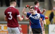 17 March 2014; Danny Tallon, St Patrick’s Maghera, turns to celebrate after scoring his side's only goal. Danske Bank MacRory Cup Final, St Patrick’s Maghera v Omagh CBS, Athletic Grounds, Armagh. Picture credit: Oliver McVeigh / SPORTSFILE