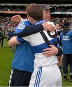 17 March 2014; St Vincent's manager Tommy Conroy celebrates at the end of the match with Luke Bree. AIB GAA Football All-Ireland Senior Club Championship Final, Castlebar Mitchels, Mayo, v St Vincent's, Dublin. Croke Park, Dublin. Picture credit: Ramsey Cardy / SPORTSFILE