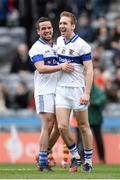 17 March 2014; Ger Brennan, left, and Nathan Mullins, St Vincent's, celebrate their side's victory following the final whistle. AIB GAA Football All-Ireland Senior Club Championship Final, Castlebar Mitchels, Mayo, v St Vincent's, Dublin. Croke Park, Dublin. Picture credit: Stephen McCarthy / SPORTSFILE
