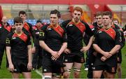 17 March 2014; Ardscoil Ris players look on during the cup presentation to Crescent College. SEAT Munster Schools Senior Cup Final, Ard Scoil Ris v Crescent College Comprehensive, Thomond Park, Limerick. Picture credit: Diarmuid Greene / SPORTSFILE