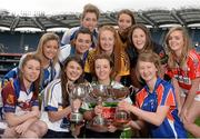 18 March 2014; The O’Connor Cup Finals weekend was launched today. Pictured at the launch are, from left, Sarah Tierney, UL, Sarah Reynolds, St. Patrick's College, Dublin, Treasa Sheridan, DKIT, Grace Reilly, AIT,  Niamh Tighe, St. Patrick's College, Dublin, Danielle Morgan, Queens University Belfast, Aoife O'Reilly, NUI Maynooth, Leona Ryder, DCU, Jackie Kinch, IT Carlow, Fiona Morrissey, Mary Immaculate, Waterford, and Danielle O'Shea, Cork IT. The players will be captaining their colleges who will all be competing in the Ladies HEC competition which will act as the finale to the Queen’s GAA Festival in the Belfast College on the weekend of Friday March 21st and Saturday March 22nd. The final of the O’Connor Cup will be broadcast live on TG4 on Saturday, March 22nd at 3:30pm. Croke Park, Dublin. Picture credit: Pat Murphy / SPORTSFILE