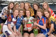18 March 2014; The O’Connor Cup Finals weekend was launched today. Pictured at the launch are, back row, from left, Treasa Sheridan, DKIT, Sarah Reynolds, St. Patrick's College, Dublin, Grace Reilly, AIT, Aoife O'Reilly, NUI Maynooth, Jackie Kinch, IT Carlow, and Danielle O'Shea, Cork IT. Front row, from left, Sarah Tierney, UL, Niamh Tighe, St. Patrick's College, Dublin, Danielle Morgan, Queens University Belfast, Fiona Morrissey, Mary Immaculate, Waterford, and Leona Ryder, DCU. The players will be captaining their colleges who will all be competing in the Ladies HEC competition which will act as the finale to the Queen’s GAA Festival in the Belfast College on the weekend of Friday March 21st and Saturday March 22nd. The final of the O’Connor Cup will be broadcast live on TG4 on Saturday, March 22nd at 3:30pm. Croke Park, Dublin. Picture credit: Pat Murphy / SPORTSFILE