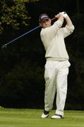 17 September 2005; Cathal Barry, Paddock Wood Driving Range, watches his tee shot from the 2nd tee box during the Irish PGA Championship at the Irish PGA National. Palmerstown House, Johnston, Co. Kildare. Picture credit; Matt Browne / SPORTSFILE