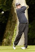 17 September 2005; John Dwyer, Ashbourne Golf Club, watches his tee shot from the 2nd tee box during the Irish PGA Championship at the Irish PGA National. Palmerstown House, Johnston, Co. Kildare. Picture credit; Matt Browne / SPORTSFILE