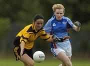 26 September 2005; Sinead Whelehan, Britain, in action against Carol Fadden, North America. International Ladies Football Tournament 2005, North America v Britain, Naomh Mearnog, Portmarnock, Dublin. Picture credit; Pat Murphy / SPORTSFILE