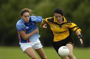 26 September 2005; Sinead Whelehan, Britain, in action against Michele O'Boyle, North America. International Ladies Football Tournament 2005, North America v Britain, Naomh Mearnog, Portmarnock, Dublin. Picture credit; Pat Murphy / SPORTSFILE
