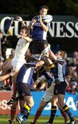 1 October 2005; Bryce Williams, Leinster, contests a lineout with Neil Best, Ulster. Celtic League 2005-2006, Group A, Leinster v Ulster, Donnybrook, Dublin. Picture credit: Damien Eagers / SPORTSFILE