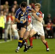1 October 2005; Shane Horgan, Leinster, is tackled by Andrew Trimble, Ulster. Celtic League 2005-2006, Group A, Leinster v Ulster, Donnybrook, Dublin. Picture credit: Damien Eagers / SPORTSFILE