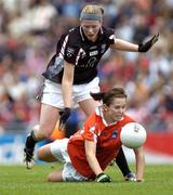 2 October 2005; Sinead McCleary, Armagh, in action against Therese Marren, Sligo. TG4 Ladies All-Ireland Junior Football Championship Final, Sligo v Armagh, Croke Park, Dublin. Picture credit: Damien Eagers / SPORTSFILE