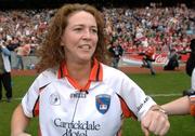 2 October 2005; Armagh manager Jacqui Clarke celebrates after the match. TG4 Ladies All-Ireland Junior Football Championship Final, Sligo v Armagh, Croke Park, Dublin. Picture credit: Brian Lawless / SPORTSFILE