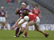 2 October 2005; Rebecca McPhilbin, Galway, in action against Norita Kelly, Cork. TG4 Ladies All-Ireland Senior Football Championship Final, Galway v Cork, Croke Park, Dublin. Picture credit: Damien Eagers / SPORTSFILE
