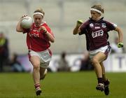 2 October 2005; Amanda Murphy, Cork, in action against Aoibheann Daly, Galway. TG4 Ladies All-Ireland Senior Football Championship Final, Galway v Cork, Croke Park, Dublin. Picture credit: Brian Lawless / SPORTSFILE
