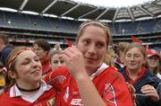 2 October 2005; Cork's Regina Curtin is congratulated by fans after the match. TG4 Ladies All-Ireland Senior Football Championship Final, Galway v Cork, Croke Park, Dublin. Picture credit: Brian Lawless / SPORTSFILE