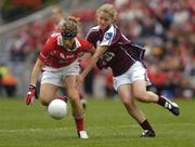 2 October 2005; Valerie Mulcahy, Cork, in action against Claire Molloy, Galway. TG4 Ladies All-Ireland Senior Football Championship Final, Galway v Cork, Croke Park, Dublin. Picture credit: Damien Eagers / SPORTSFILE