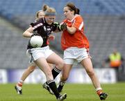 2 October 2005; Therese Marren, Sligo, in action against Sinead McCleary, Armagh. TG4 Ladies All-Ireland Junior Football Championship Final, Sligo v Armagh, Croke Park, Dublin. Picture credit: Damien Eagers / SPORTSFILE