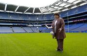 5 October 2005; Tanaiste and Minister for Health and Children, Mary Harney, T.D. at the launch of a new joint initiative by the GAA and the Department of Health and Children aimed at reducing alcohol-related harm and changing attitudes towards alcohol consumption in Ireland. Croke Park, Dublin. Picture credit: Damien Eagers / SPORTSFILE
