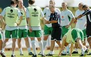 6 October 2005; Republic of Ireland manager Brian Kerr speaks with his players during squad training. Tsirion Stadium, Limassol, Cyprus. Picture credit: David Maher / SPORTSFILE