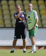 6 October 2005; Brian Kerr, Republic of Ireland manager, with Stephen Elliott during squad training. Tsirion Stadium, Limassol, Cyprus. Picture credit: David Maher / SPORTSFILE