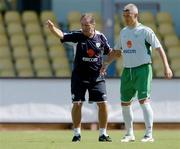 6 October 2005; Brian Kerr, Republic of Ireland manager, with Graham Kavanagh during squad training. Tsirion Stadium, Limassol, Cyprus. Picture credit: David Maher / SPORTSFILE