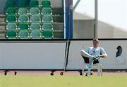 6 October 2005; Shay Given, Republic of Ireland, takes a break during squad training. Tsirion Stadium, Limassol, Cyprus. Picture credit: David Maher / SPORTSFILE