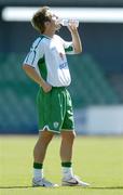 6 October 2005; Kevin Doyle, Republic of Ireland, takes a drink during squad training. Tsirion Stadium, Limassol, Cyprus. Picture credit: Brendan Moran / SPORTSFILE