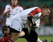 7 October 2005; Justin Fitzpatrick, Ulster, is tackled by Colm Rigney, Connacht. Celtic League 2005-2006, Group A, Ulster v Connacht, Ravenhill, Belfast. Picture credit: Matt Browne / SPORTSFILE