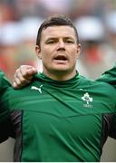 15 March 2014; Ireland's Brian O'Driscoll during the National Anthem. RBS Six Nations Rugby Championship 2014, France v Ireland, Stade De France, Saint Denis, Paris, France. Picture credit: Stephen McCarthy / SPORTSFILE
