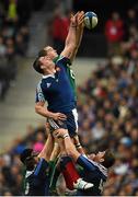 15 March 2014; Devin Toner, Ireland, contests a lineout with Louis Picamoles, France. RBS Six Nations Rugby Championship 2014, France v Ireland, Stade De France, Saint Denis, Paris, France. Picture credit: Stephen McCarthy / SPORTSFILE