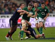 15 March 2014; Jamie Heaslip, Ireland, is tackled by Louis Picamoles, left, and Rabah Slimani, France. RBS Six Nations Rugby Championship 2014, France v Ireland, Stade De France, Saint Denis, Paris, France. Picture credit: Stephen McCarthy / SPORTSFILE