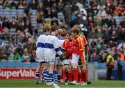 17 March 2014; Members of Castlebar Mitchels and St Vincent's half time Go Games teams shake hands after the match. AIB GAA Football All-Ireland Senior Club Championship Final, Castlebar Mitchels, Mayo, v St Vincent's, Dublin. Croke Park, Dublin. Picture credit: Des Foley / SPORTSFILE