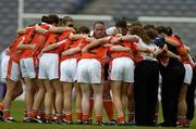 2 October 2005; The Armagh players and management in a team huddle before the game. TG4 Ladies All-Ireland Junior Football Championship Final, Sligo v Armagh, Croke Park, Dublin. Picture credit: Pat Murphy / SPORTSFILE