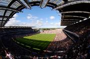 25 September 2005; A general view of Croke Park during the game. Bank of Ireland All-Ireland Senior Football Championship Final, Kerry v Tyrone, Croke Park, Dublin. Picture credit; Brian Lawless / SPORTSFILE *** Local Caption *** Any photograph taken by SPORTSFILE during, or in connection with, the 2005 Bank of Ireland All-Ireland Senior Football Final which displays GAA logos or contains an image or part of an image of any GAA intellectual property, or, which contains images of a GAA player/players in their playing uniforms, may only be used for editorial and non-advertising purposes.  Use of photographs for advertising, as posters or for purchase separately is strictly prohibited unless prior written approval has been obtained from the Gaelic Athletic Association.