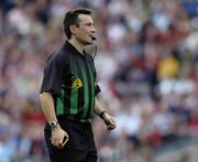 25 September 2005; Maurice Deegan, referee. ESB All-Ireland Minor Football Championship Final, Mayo v Down, Croke Park, Dublin. Picture credit; Ray McManus / SPORTSFILE *** Local Caption *** Any photograph taken by SPORTSFILE during, or in connection with, the 2005 ESB All-Ireland Minor Football Final which displays GAA logos or contains an image or part of an image of any GAA intellectual property, or, which contains images of a GAA player/players in their playing uniforms, may only be used for editorial and non-advertising purposes.  Use of photographs for advertising, as posters or for purchase separately is strictly prohibited unless prior written approval has been obtained from the Gaelic Athletic Association.