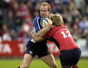 9 October 2005; Denis Hickie, Leinster, is tackled by Barry Murphy, Munster. Celtic League 2005-2006, Group A, Munster v Leinster, Musgrave Park, Cork. Picture credit: Pat Murphy / SPORTSFILE