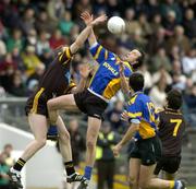 9 October 2005; Anthony Moyles, Blackhall Gaels, in action against Nigel Crawford, Dunboyne. Meath County Senior Football Final, Dunboyne v Blackhall Gaels, Pairc Tailteann, Navan, Co. Meath. Picture credit: Matt Browne / SPORTSFILE